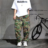 Mens American Tactical Cargo Pants Premium Camo Baggy Loose Fit Vintage Streetwear Korean Style Trendy Workwear Khaki Pants Male