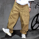Mens American Tactical Cargo Pants Premium Camo Baggy Loose Fit Vintage Streetwear Korean Style Trendy Workwear Khaki Pants Male
