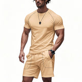 Men's Summer Sports suit Casual Fashion sports two-piece suit Sports quick-drying T-shirt shorts set Fitness Top Sports shorts