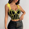 Woman Clothing Top Women T-shirt Tank Top Female Clothes Tops Tanks Camis Crop Top Y2K Sexy Ribbon Tie-Up Fishbone Camisole