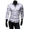 Mens Casual Shirts 2025 Single Breasted Men Slim Fit Dress Long Sleeve Shirts Soild Male Social Shirts Designer Chemise Homme