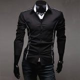 Mens Casual Shirts 2025 Single Breasted Men Slim Fit Dress Long Sleeve Shirts Soild Male Social Shirts Designer Chemise Homme