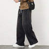 Plus Size M-8XL Baggy Jeans Men's Blue Black Streetwear Elastic Waist Y2K Trousers Fashion Straight Leisure Wide Denim Pants