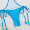 String Swimwear Women Sexy Halter One Pieces Swimsuit Lace-Up Push Up Bathing Suits 2023 Solid Bikinis Sets Beachwear Monokinis