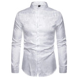 2025 New Men Fashion Medieval Floral Black Dress Shirts Stylish Long Sleeve Steampunk Shirt Men Party Club Bar Social Shirt Male