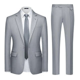 Men's Suits 2pcs Mens Business Suit Notch Lapel Blazer Formal Wedding Groom Pants Smart Casual Groom Tuxedos (Blazer+Pants)