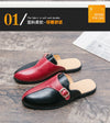 Leather Shoes Mens Designer Dress Formal Leather Shoes Fashion Wedding Casual Slides Men Loafers Driving Half Shoes
