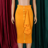 Sexy Skirts for Women Bodycon High Waisted Zipper Closure Ruffles Mid Calf Fashion Elegant African Office Work Pencil Skirts New