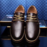 Mens Shoes Hand Sewn Cowhide Leather Shoes Men's Casual Loafers Plus Size 38-48