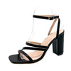 Fashion Summer Ladies White High Heel Sandals Simple Sandals Square Toe Open Toe Straps Women Sandals Womens Shoes