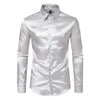 Nightclub Dress Red Satin Shirts Men Clothing Silk Like Long Sleeve Roupas Masculinas Mens Sexy Wedding Party Button Up Shirts