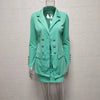 Sets for Women 2 Pieces 2024 Spring Plaid Print Notched Neck Long Sleeve Blazer & Elegant High Waist Mini Skirt Set Office Lady