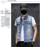 Brand New Men's Ripped Denim Vests Hip Hop Streetwear Fashion Sleeveless Cotton Jacket High Quality Man Casual Cowboy Waistcoat