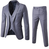 3pcs Suit Men Slim Formal Suit Solid Color Vest Pants Set 3 Piece Mens Suit Business Suit costume homme костюм мужской