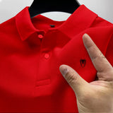 2025 summer new men's polo collar shirt casual comfortable fashionable versatile high quality short-sleeved printed T-shirt tops