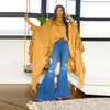 SOMO Plus Size Women Clothes Pleated Long Cape Shirt Bat Full Sleeve Irregularity Blouse Top One Size Loose Dropshipping 2023