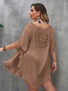 Swim Vacation Plus Size Sexy Loose Beach Dress Bikini Cover Up Swimsuit Hollow Out Casual Beachside Cover-Up Dress Beachwear