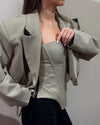 European and American women's clothing 2025 autumn new fashion short style small suit jacket irregular vest two-piece set