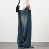 Plus Size M-8XL Baggy Jeans Men's Blue Black Streetwear Elastic Waist Y2K Trousers Fashion Straight Leisure Wide Denim Pants