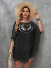 Swim Vacation Plus Size Sexy Loose Beach Dress Bikini Cover Up Swimsuit Hollow Out Casual Beachside Cover-Up Dress Beachwear