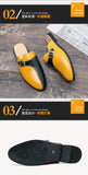 Leather Shoes Mens Designer Dress Formal Leather Shoes Fashion Wedding Casual Slides Men Loafers Driving Half Shoes