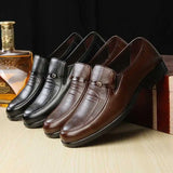Men's plus size business Shoes Work dress leather shoes Autumn round toe anti slip footwear Fashion comfort male Loafers Zapatos