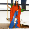 SOMO Plus Size Women Clothes Pleated Long Cape Shirt Bat Full Sleeve Irregularity Blouse Top One Size Loose Dropshipping 2023