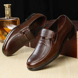 Men's plus size business Shoes Work dress leather shoes Autumn round toe anti slip footwear Fashion comfort male Loafers Zapatos