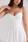 Women Dress 2025 New Fashion Summer Vintage White Lace-Panelled Cotton Dresses for Women Elegance Chic Ladies Midi Dress