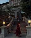 Mozision Elegant Strapless Sexy Maxi Dress For Women Gown With Scarf Off-shoulder Sleeveless Backless Split Beach Long Dress