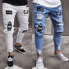 Punk Plus Size Pants Men Skinny Ripped Hole Patchwork Jeans Slim Pencil Denim Hip Pop Trousers Autumn Winter Streetwear Men's