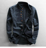 Plus Size 6XL 7XL Men's Casual Cotton Linen Shirt Formal Retro Long Sleeve Soft Loose Shirts Male Oversized Clothing Shirts Tops