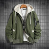 Plus Size Hooded Men 8XL Autumn Winter Mens Fake Two Pieces Loose Jackets Coats Outwear Man Fashion Casual Clothing Top