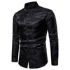 2025 New Men Fashion Medieval Floral Black Dress Shirts Stylish Long Sleeve Steampunk Shirt Men Party Club Bar Social Shirt Male