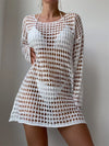 Women's Plus Size Swim Cover Up – Long Sleeve Beach Tunic Dress for Sun Protection, Swimwear Bikini Wrap, Ladies Sports Swimwear