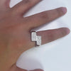 Real Silver Mens Rings Simulated Diamond Hip Hop Pinky Bridesmaid Jewelry Fine Jewelry