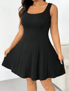 Plus Size Sets  Knitted Suit A-Line Dress Hooded Long-Sleeved Top Vest A-Line Skirt Set Stylish Elegance Elastic Fabric Comfort