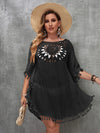 Swim Vacation Plus Size Sexy Loose Beach Dress Bikini Cover Up Swimsuit Hollow Out Casual Beachside Cover-Up Dress Beachwear