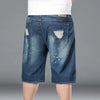 Plus Size Summer Men's Hip-hop Ripped Denim Shorts Fashion Streetwear Harajuku Rock Loose Straight Knee Length Short Jeans