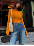 Woman Clothing Short Sleeve T-shirt Slim Fit Tops Female O-Neck Knitted Sheath Tee Shirt Street Wear Sex Sporty 2025 Y2K New