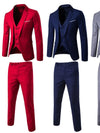 3pcs Suit Men Slim Formal Suit Solid Color Vest Pants Set 3 Piece Mens Suit Business Suit costume homme костюм мужской