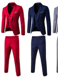 3pcs Suit Men Slim Formal Suit Solid Color Vest Pants Set 3 Piece Mens Suit Business Suit costume homme костюм мужской