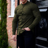 Men's  Casual Shirt Slim Fit Micro-elastic Long Sleeve Comfortable Versatile Stand Collar Tops Camisas  Men Dress Shirt