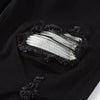 Trendy High Street Ripped Silver Patch Stretch-trim High-street Small-foot Jeans Men