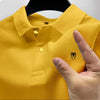2025 summer new men's polo collar shirt casual comfortable fashionable versatile high quality short-sleeved printed T-shirt tops