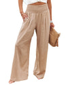 Plus Size 3XL 2019 Summer New Hot Cotton Linen Women Wide Legs Pants Solid Casual High Waist Button Trousers Female Loose Pants