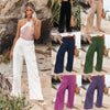 Plus Size 3XL 2019 Summer New Hot Cotton Linen Women Wide Legs Pants Solid Casual High Waist Button Trousers Female Loose Pants